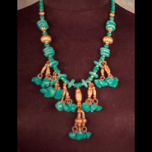 NWT.   Sacred Threads Beaded Necklace.  219257. BL/BL